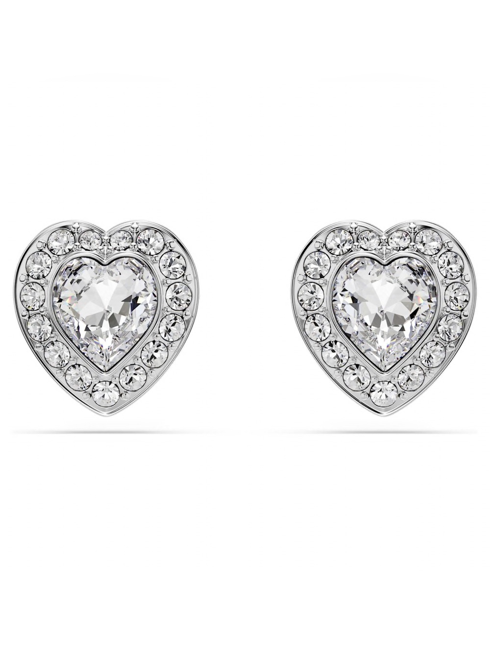 Ariana Grande x Swarovski Rhodium Plated Mixed Cuts Stud Heart Earrings